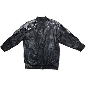 vintage pioneer wear leather jacket women size medium